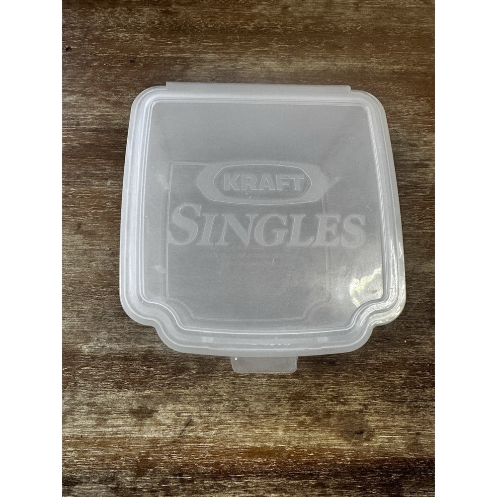 Vintage Kraft Cheese Singles Plastic Storage Container Hinged Reusable Clear